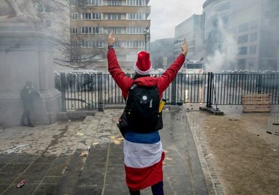 Clashes as tens of thousands protest Covid rules in Belgium