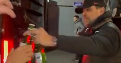 Jurgen Klopp gets the beers in after Liverpool beat Crystal Palace