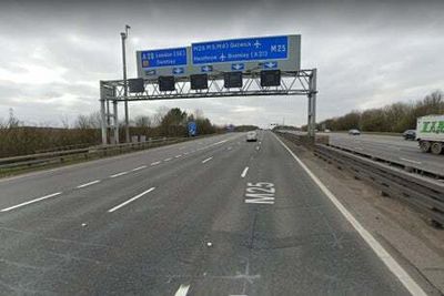 Kent Police officer seriously injured in collision with motorbike ‘going wrong way’ on M25