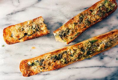 A garlic bread with a secret ingredient