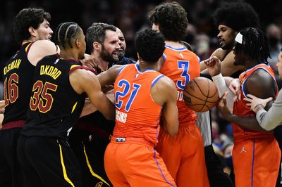 NBA Twitter reacts to Thunder’s Lu Dort getting ejected for elbowing Cavs’ Kevin Love