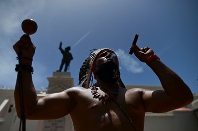 Statue tumbled in Puerto Rico before Spanish king's visit