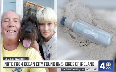 Message in bottle travels from Maryland to Ireland, bringing comfort to grieving boy