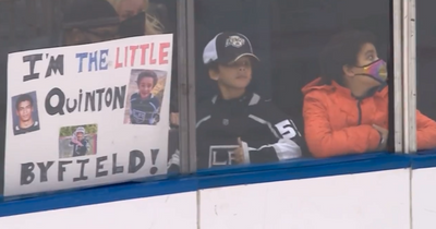 Adorable LA Kings fan shares name with team forward Quinton Byfield in wholesome coincidence