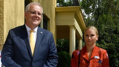 Grace Tame's frosty exchange with Prime Minister Scott Morrison brings tenure as Australian of the Year to an end