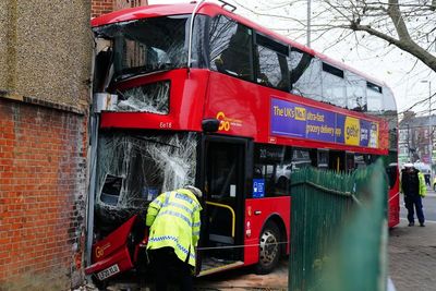 Three children and two adults in hospital after north-east London bus crash