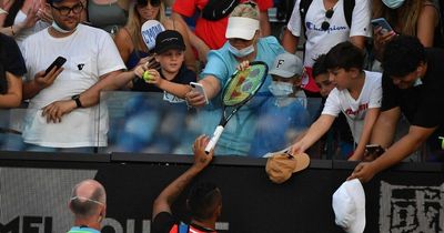 Nick Kyrgios praised for special gesture after young fan hit by ball at Australian Open