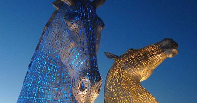 'Don't scare the Haggis' warning as Kelpies light up blue & white for Burns Night
