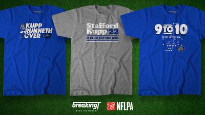 Los Angeles Rams gear featuring the ‘LA Collection’ with Matthew Stafford and Cooper Kupp NFLPA officially licensed gear by BreakingT