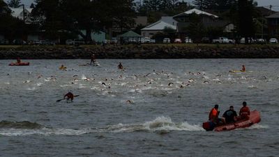 Swimmers chase cash, fun in port