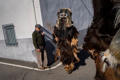 AP PHOTOS: Beast-like 'Carantoñas' return to Spanish town