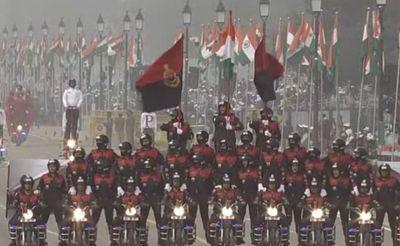 BSF all-women biker team presents thrilling spectacle at 73rd Republic Day parade