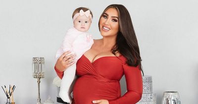 Pregnant Lauren Goodger shows off her bump - sharing she will have two babies under one