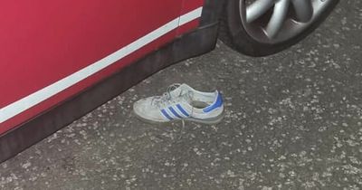 'Scottish Cinderella' Bungling dirt bike lout crashes into car before leaving behind shoe