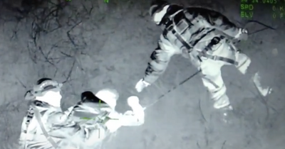 ‘A finger’s grip away from death’ Night vision footage shows dramatic rescue on Scottish cliffs