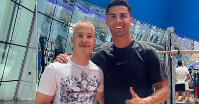 Cristiano Ronaldo poses with F1 bad boy Nikita Mazepin after workout in Dubai