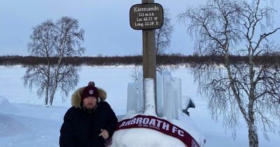 Arbroath FC fans brave freezing temperatures to cheer on team in Arctic Circle