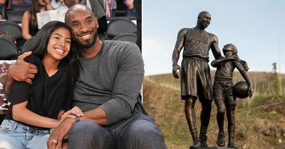 Kobe Bryant statue with his daughter placed at crash site on two-year anniversary