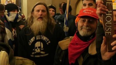 Man who wore ‘Camp Auschwitz’ shirt to Capitol riot pleads guilty to trespassing charge
