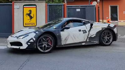 Ferrari Test Mule Spied Looking Like It's Seen Better Days