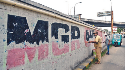 Civic body removes political graffiti, launches flying squad