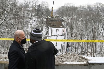 Bridge collapses just before Biden infrastructure speech