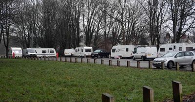 Travellers set up camp in popular Cardiff park