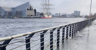 River Clyde bursts banks as Storm Malik batters Glasgow amid yellow weather warning
