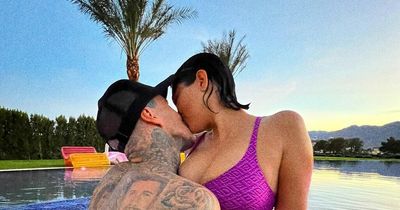 Kourtney Kardashian and fiancé Travis Barker mocked for 'embarrassing' PDA snap