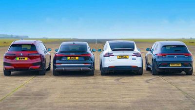 Model X Faces BMW iX, Audi E-Tron S, Mercedes EQC In EV SUV Drag Race