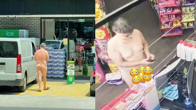 Cop This Chaotic Clip Of A Bloke Walking Into A NSW Servo With His Whole Sausage Roll Out