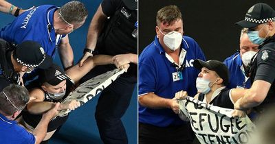 Court invader interrupts Australian Open final in refugee protest amid Novak Djokovic saga