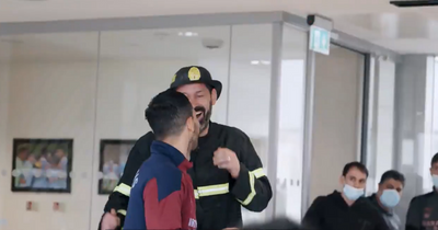 Scott Carson explains mystery of fireman costume at Sergio Aguero speech