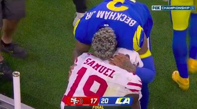 Odell Beckham Jr. stopped celebrating with Rams to have a classy moment with Deebo Samuel