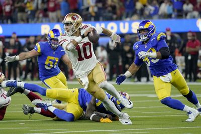 Jimmy Garoppolo’s likely last pass with the 49ers ended fittingly: with an ugly interception