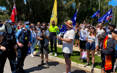 Anti-vaxxer ‘truck driver convoy’ with almost no trucks descends on Parliament House