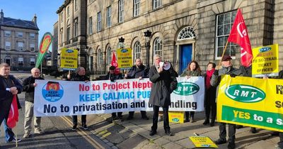 Edinburgh protesters take aim at rail cuts in march to Nicola Sturgeon's residence
