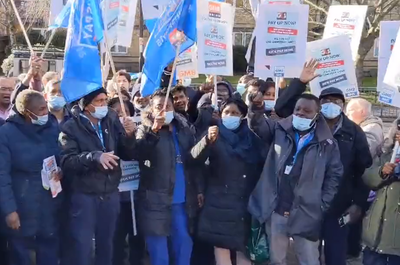 ‘Disgraceful treatment’: Outsourced NHS workers strike over low pay and exploitation