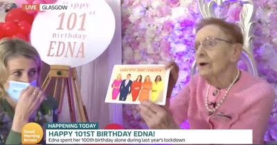 Glasgow care home resident Edna Clayton celebrates 101st birthday in some style