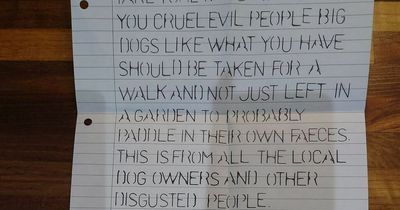 Couple left raging after receiving 'weird' letter calling them 'evil' dog owners