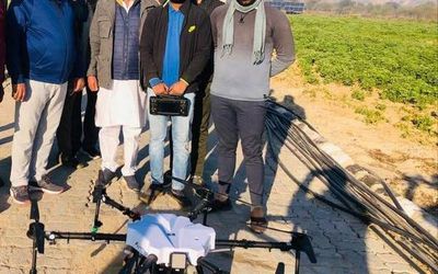 Drones used for agriculture in Rajasthan