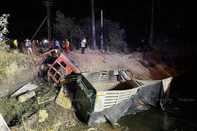 Train hits truck, 2 killed