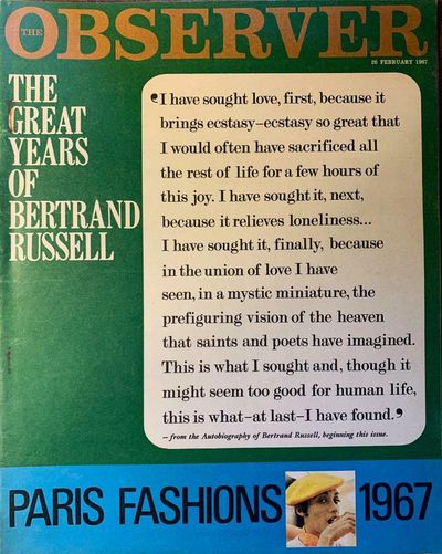 The great years of Bertrand Russell: the philosopher in his own words, 1967