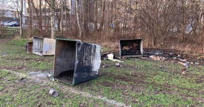 Mindless Edinburgh yobs destroy park and hurl burning missiles at firefighters