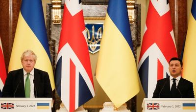 Boris Johnson uses Ukraine trip to urge Russia to ‘step back’