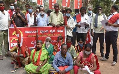 Protest against move to sell government land to private players in Karnataka