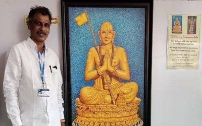 TTD artist’s tribute to Sri Ramanuja using ‘Pointillism’