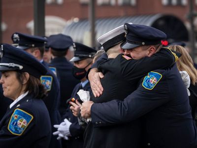 Thousands attend memorial for three firefighters who died in rowhouse fire collapse