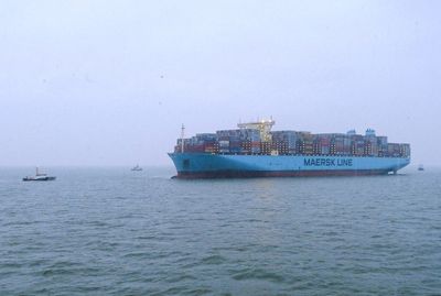 Maersk container ship runs aground off German island