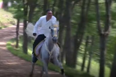 N. Korea's Kim Jong Un rides white horse in new propaganda video
